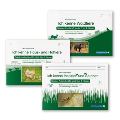 Ich kenne Waldtiere / Haus- und Hoftiere / Insekten und Spinnen - 3 Arbeitshefte im Set für die 2. bis 4. Klasse, Set von Sternchenverlag GmbH,Katrin