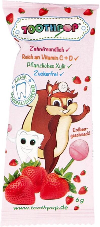 Toothpop Zahnpflege-lolli Erdbeergeschmack