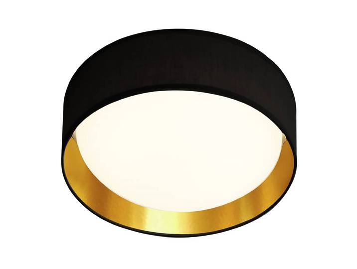 LED-Deckenleuchte Gianna 50 x 13 x 0cm Schwarz/Schwarz Mischgewebe LED-Platine