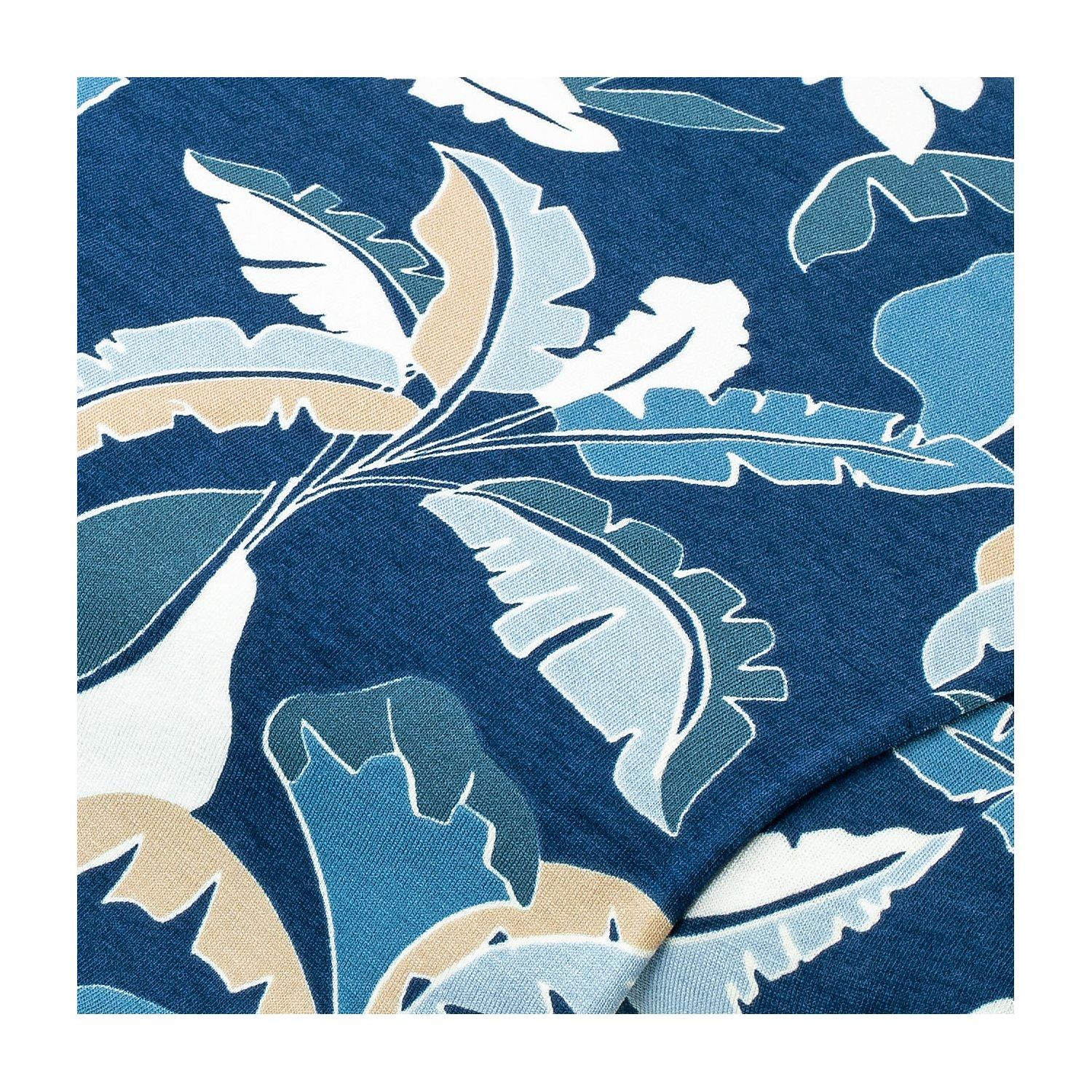 Viskose-Jersey "Blätter", blau-color