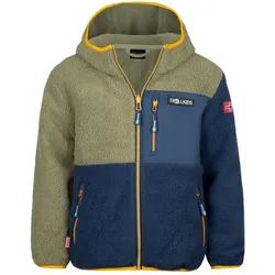 Trollkids Kinder Aurlandsfjord Fleecejacke - 104 - moss/mystic blue/golden yellow