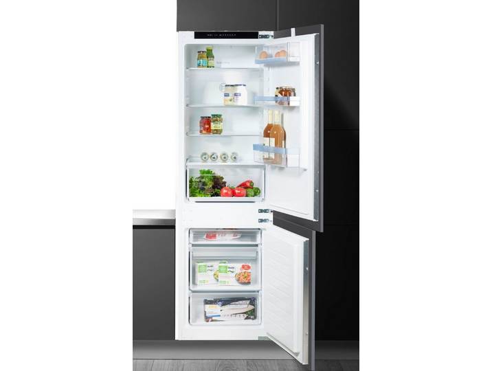 BOSCH Einbaukühlgefrierkombination Serie 4 KIV86VSE0, 177,2 cm hoch, 54,1 cm breit, Low Frost: geringere Eisbildung & schnelleres Abtauen