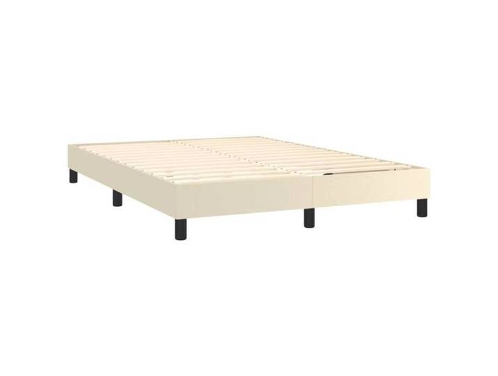 Lit 140x190cm - VIDAXL - Cadre de lit MODERNE - à ressorts crème similicuir L3387