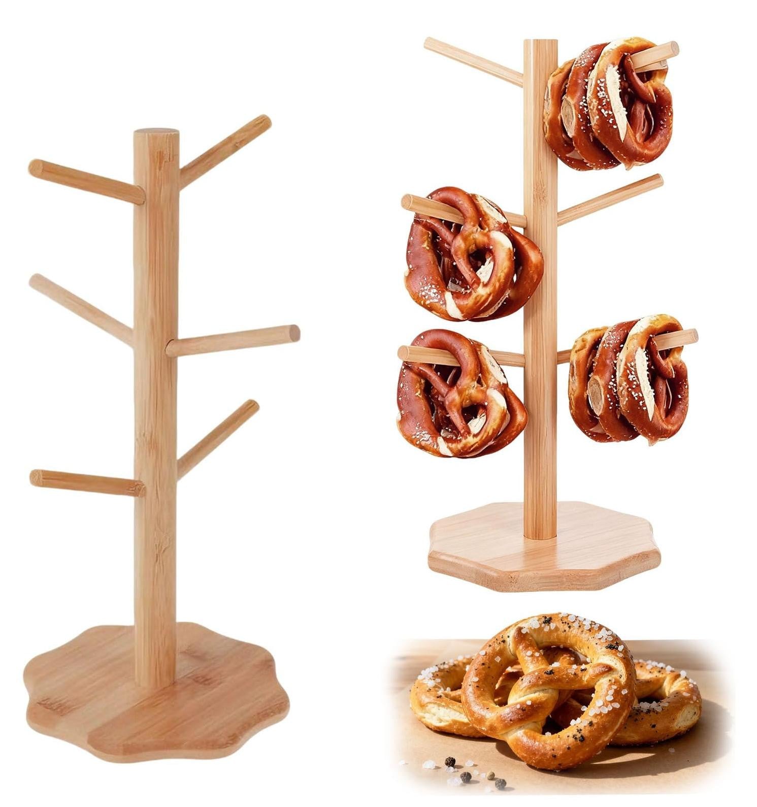 Houten Pretzelstand met 6 Armen