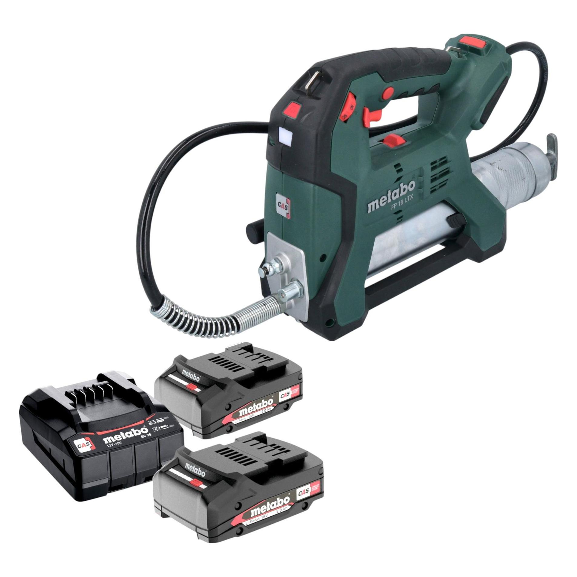 Metabo FP 18 LTX Akku Fettpresse 18 V 690 bar + 2x Akku 2,0 Ah + Ladegerät (Fettpresse) (60318577)