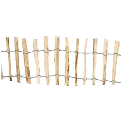 Natura Punto, Rasenkante, Beeteinfassung aus Haselnuss, Steckzaun mit Pfosten, natur, 35 x 300 cm (300 cm)