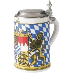 BIERKRUG MIT DECKEL Bayern bunt 0,75 l