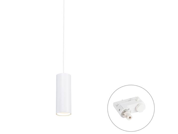 Suspension design blanche avec adaptateur rail triphasé inclus -