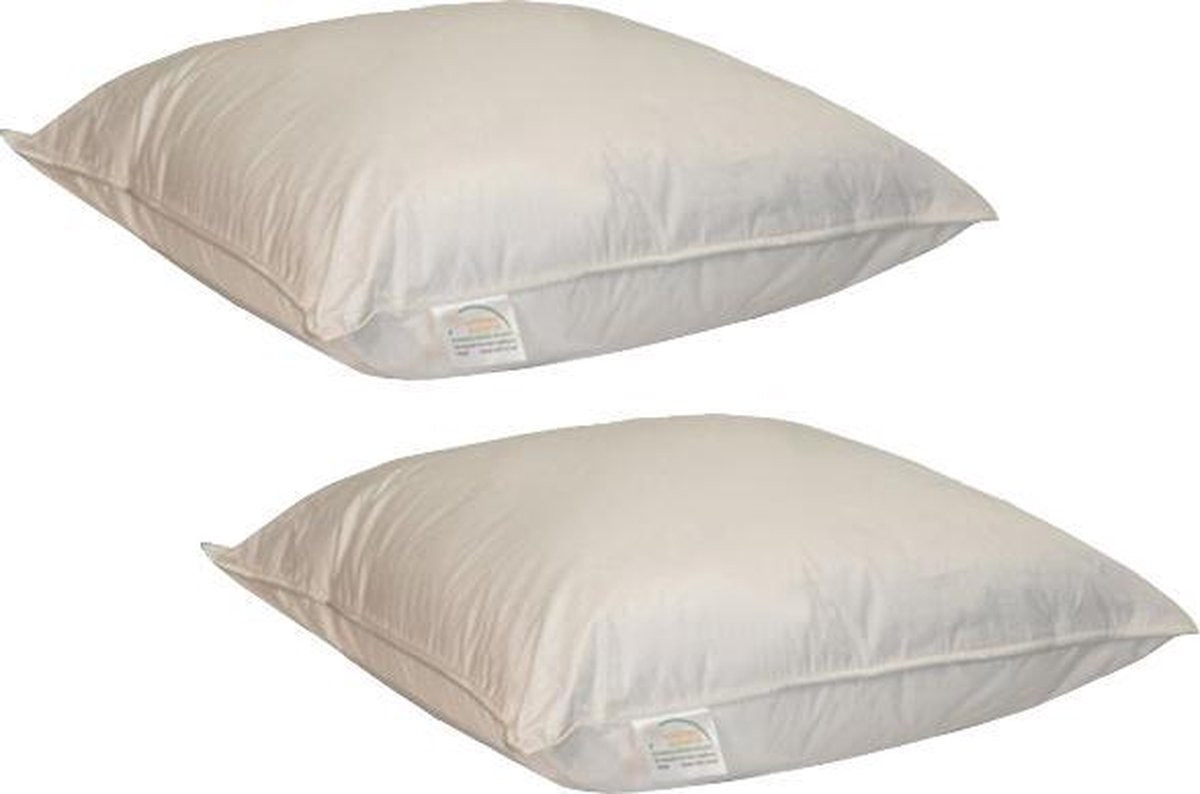 iSleep Kapok Hoofdkussen Set van 2 stuks - 100% Kapok - 60 x 60 cm