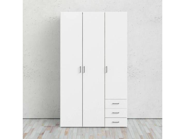 Dmora - Grande armoire polyvalente Suzette 115 8 x 49 5 x 200 4 cm blanche Panneau effet bois