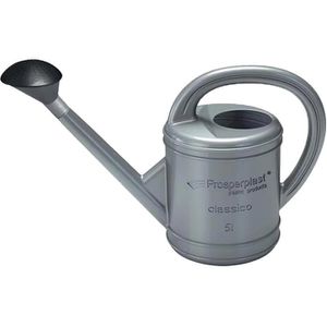 Prosperplast Gießkanne Classico, silber, Kunststoff, mit Brausekopf, 5 Liter