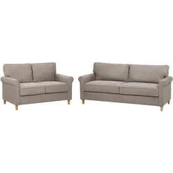 5-SITZER-SOFA SET Stoff hellbraun Ronneby