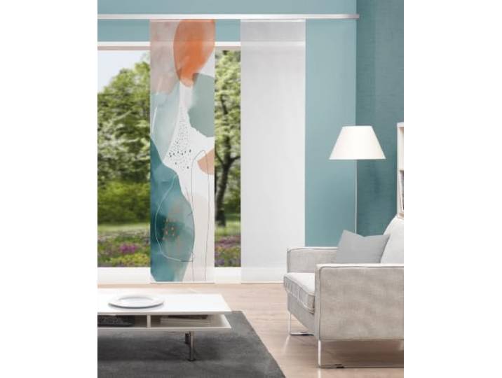 Vision S Rideau Coulissant Aspect Bambou Impression numérique Aqua