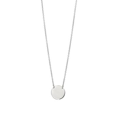 Collierkettchen CAÏ "925 Sterling Silber rhodiniert Plättchen Boho", silber (weiß), Halsketten, Damen, 45+5cm, Silber 925 (Sterlingsilber), L: 50 B: 14mm