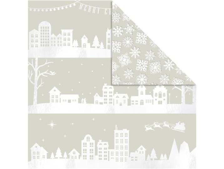 dubbelzijdig designpapier huizen 30,5 cm 3 stuks