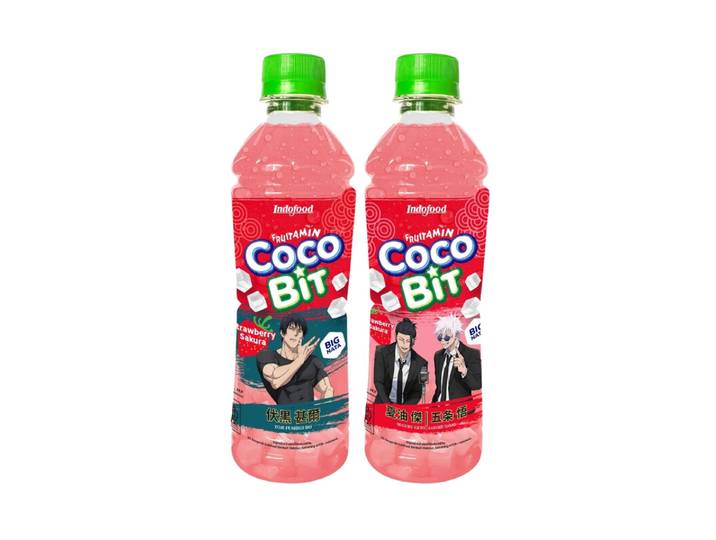 FRUITAMIN Jujutsu Kaisen Jus Fraise Sakura avec Nata de Coco 350 ml