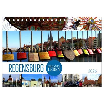 REGENSBURG - urbanes Leben (Tischkalender 2026 DIN A5 quer), CALVENDO Monatskalender