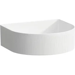 LAUFEN SONAR Waschtisch-Schale mit Textur, ohne Hahnloch, ohne Überlauf, 410x365mm, inklusive Keramikabdeckung für Ablaufventil, weiß, H8123430001121, Farbe: Weiß