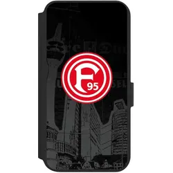 Nivocase Klapphülle für Samsung Galaxy S22+ Handyhülle aus Kunst Leder NIVOflip schwarz Fortuna Düsseldorf (Samsung Galaxy S22+), Smartphone Hülle, Schwarz