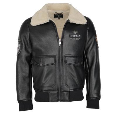 Lederjacke TOP GUN "TG20213035", Herren, Gr. 56XXL, schwarz, Obermaterial: 90% Polyester, 10% Polyurethan . Innenmaterial: 100% Polyester, Jacken
