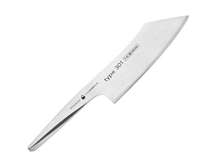 Chroma Type 301, P-40, Design by F.A. Porsche, Hakata Santoku Messer mit 19 cm Klinge, Extra scharfes Fleischmesser, Chefmesser mit ergonomischem Griff