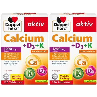 Doppelherz Calcium+D3+K Tabletten 2x 2x120 St
