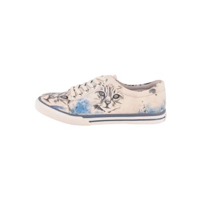 Sneaker DOGO "Classic Schnürsneaker Never Ending Story Damen Sneaker, Classic", Damen, Gr. 39, atmungsaktiv gefüttert ungefüttert, Normalschaft, bunt (mehrfarbig, natur, lila), Lederimitat, Schuhe Sneaker, Handgefertigt