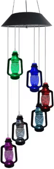 Inspire Picks VintageGlow Solar Wind Chime Lantern Retro Hanging Garden Lantern With Solar Light kerosene Lamp
