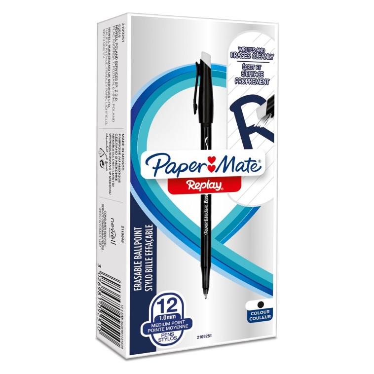 Paper Mate Radierbare Kulli REPLAY 12er Schachtel s. M (12x) (2109251)