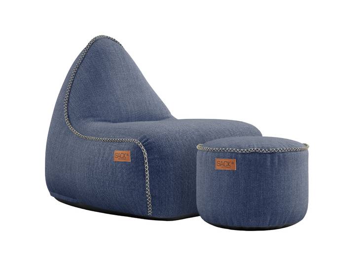 SACKit Sitzsack Cobana indigo Bezug: 100 Prozent Olefin Fasermischung / Füllung: EPS Kugeln T 96 cm Wasserabweisend - Material: Bezug: 100% Olefin