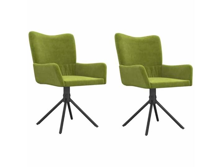 Mode Chaises pivotantes à manger lot de 2 Vert clair Velours - Pour adulte ou enfant - Poids maximal: 110 kg/siège_14190