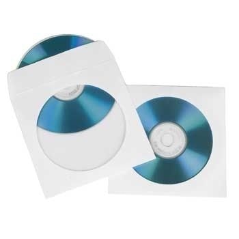 Hama CD/DVD Paper Protection Sleeves, white, pack of 25 00051179