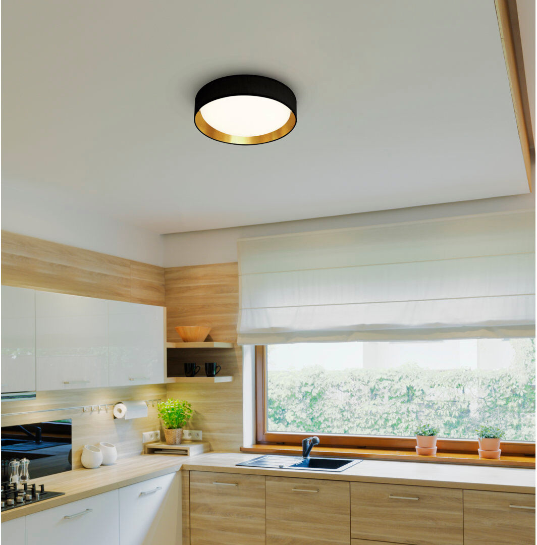 Etta Avenue Terrence LED Flush Mount Black 10.5cm H x 37cm W x 37cm D