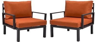 LeisureMod Hamilton Outdoor Armchairs (Set of 2) - Rust-Proof Aluminum Frame - Weatherproof Cushions for Patio, Pool & Deck Seating