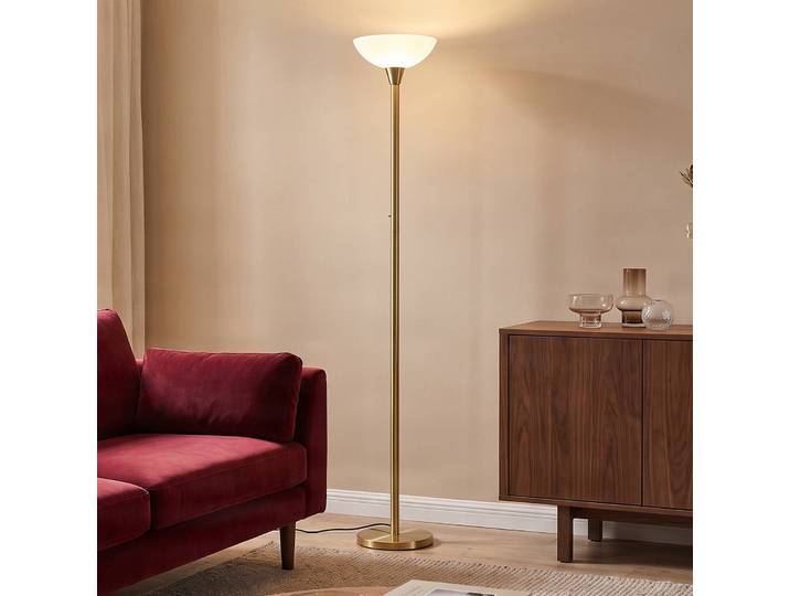 Lampadaire indirect Ignacia Lindby, doré, Salon / Salle à manger, Métal, Moderne, Lampadaire