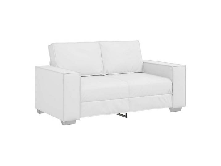 LuxusKollektion 2-Sitzer Sofa 2 Sitzer Kunstleder werkzeugfreie Montage 120 cm Weiß