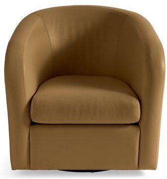 Shiloh Swivel Chair - Marbled Caramel - Grandin Road