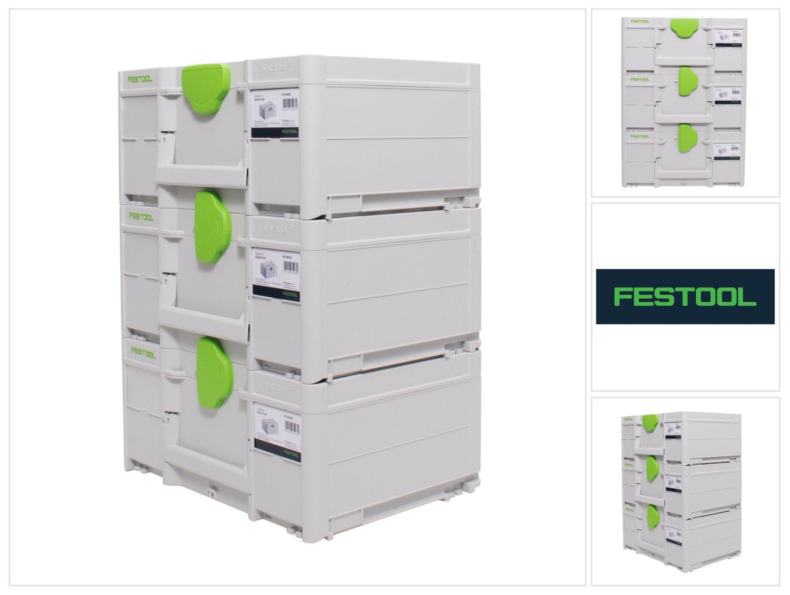 Festool Systainer-set 3x SYS3 M 187 gereedschapskist, 15,9 liter, B/D/H: 396 x 296 x 187 mm