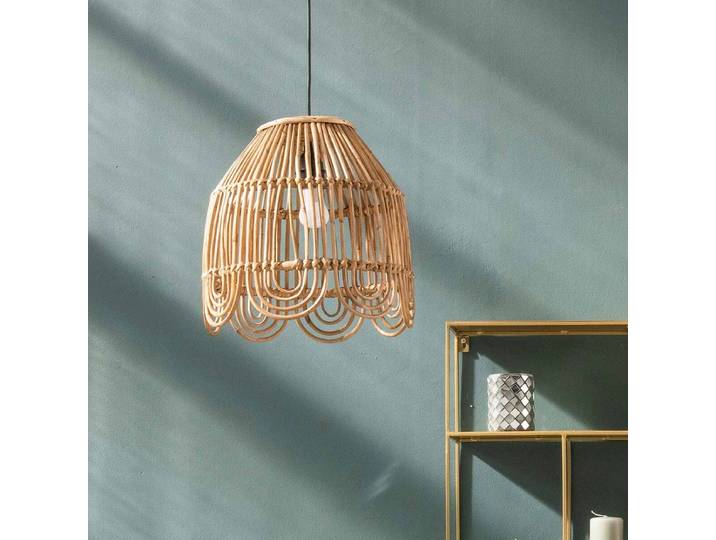Suspension vintage en rotin naturel (non éléctrifiée) Moka