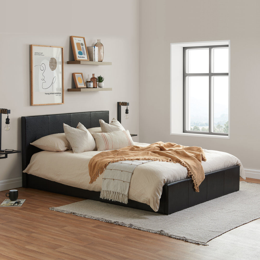 ClassicLiving Beckey Upholstered Ottoman Bed Brown Double (4'6)