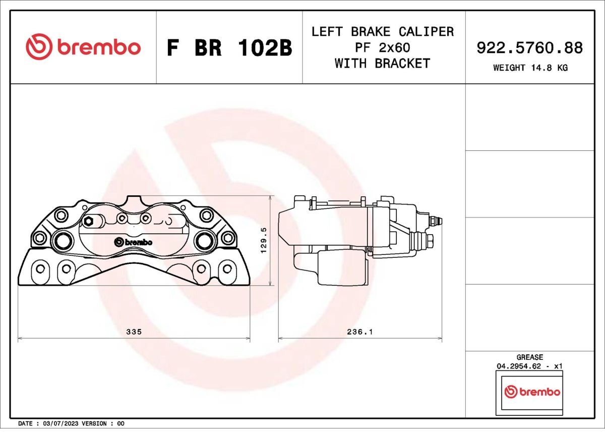 Brembo Pinza freno F BR 102B