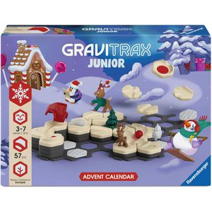 Ravensburger Adventskalender 24894, GraviTrax Junior, gefüllt mit 57 Kugelbahn-Teilen, 52 x 34 cm