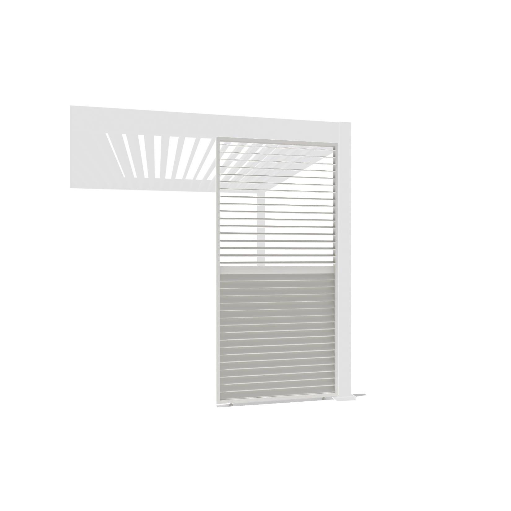 Weide Aluminium Lamellenwand Für Weide Pergola Drehbare Lamellen Weißweiß 1.23 Meter
