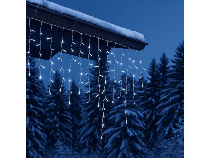 Eisregen Lichterkette, 180 LEDs, 36 Lichtstränge, IP44, ca. 6,5 m