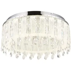 Deckenlampe Wohnzimmerlampe LED Feder Kristalle Fernbedienung dimmbar D 58,5 cm