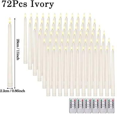 Inspire Essentials LED Flameless Taper Candles Set Battery Operated Flickering Candle Decor For Home And Events 8