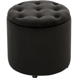CLP Sitzhocker Pantin, mit Stauraum, bis 120 kg, Samt, schwarz, 44 x 42cm
