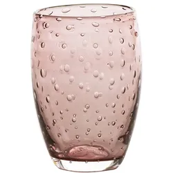 Zafferano Bolicante 6er-Set Trinkgläser aus mundgeblasenem Glas, Amethystfarbe mit Luftblasenverzierung, traditioneller Murano-Effekt, handgefertigt