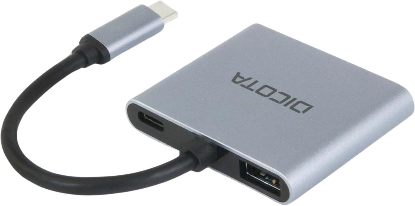 DICOTA Portable USB-C 4-in-1 Mini Docking Station D32063