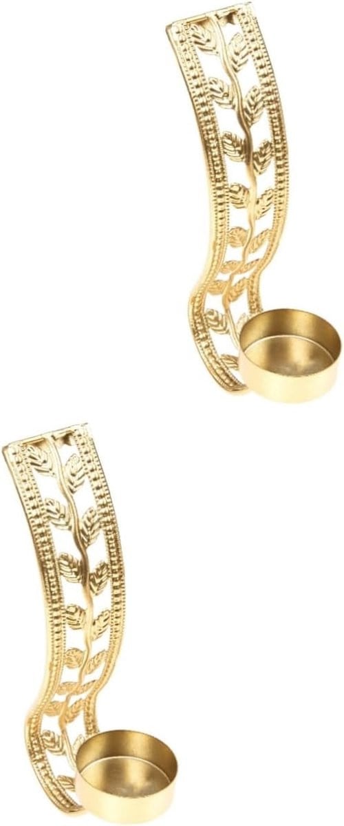 Set van 2 gouden metalen wandkandelaars voor decoratie